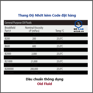 dầu chuẩn thông dụng