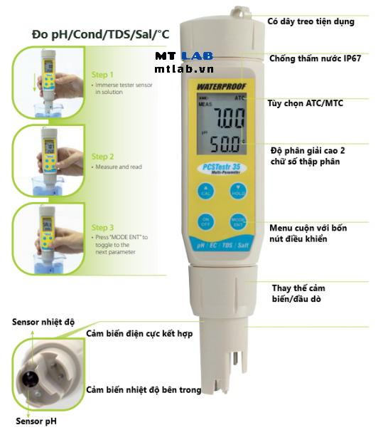 bút đo đa chỉ tiêu pcstestr35