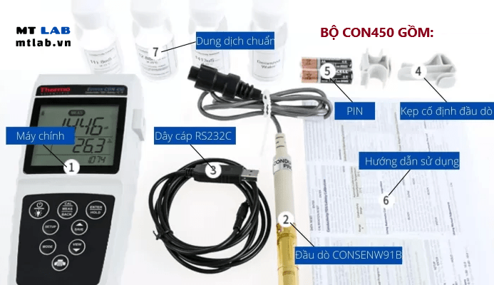 máy đo độ dẫn điện cầm tay con450