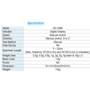 máy đo độ xoắn sợi qc-309e