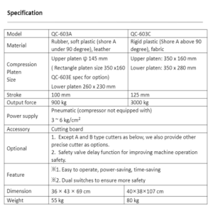máy cắt mẫu dạng khí nén qc-603
