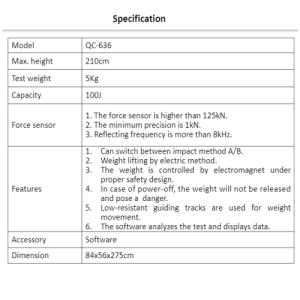 Máy đo độ bền va đập bằng đầu búa QC-636