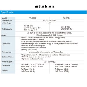 Máy đo độ bền va đập qc-639r