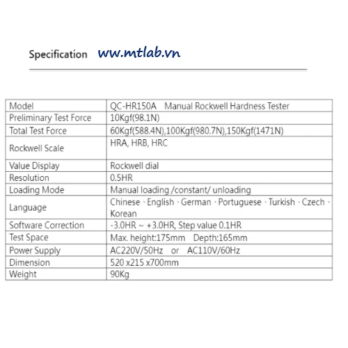 máy đo độ cứng rockwell QC-HR150A