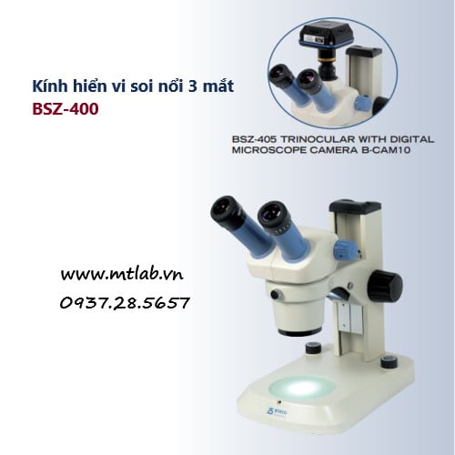 kính hiển vi soi nổi 3 mắt bsz-405