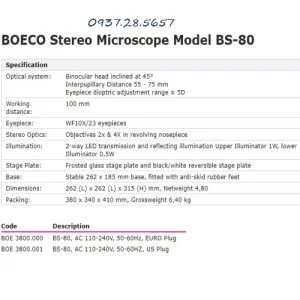 kính hiển vi soi nổi 2 mắt bs-80