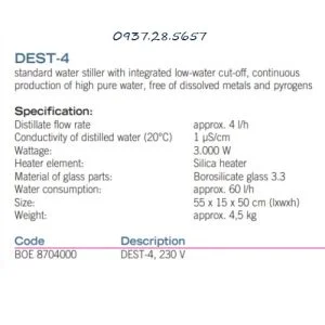 máy cất nước 1 lần dest-4