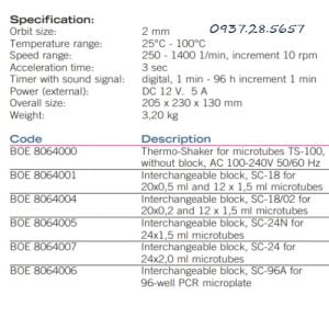 máy lắc ủ nhiệt khô ts-100
