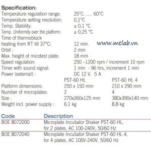 Máy ủ lắc PST-60HL