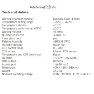 tủ ấm co2 s-bt