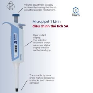 micropipet 1 kênh điều chỉnh thể tích SA