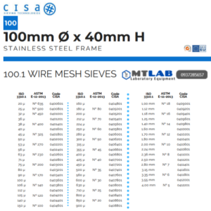 Sàng rây đường kính 100mm Cisa