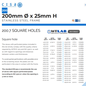Sàng rây đường kính 200mm Cisa