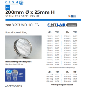 Sàng rây đường kính 200mm Cisa