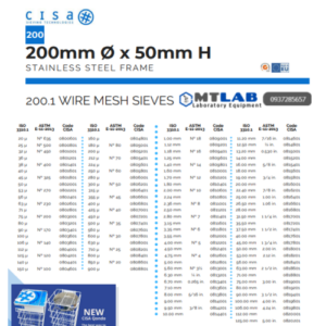 Sàng rây đường kính 200mm Cisa