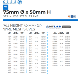 Sàng rây đường kính 75mm Cisa
