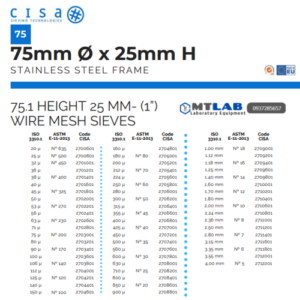 Sàng rây đường kính 75mm Cisa