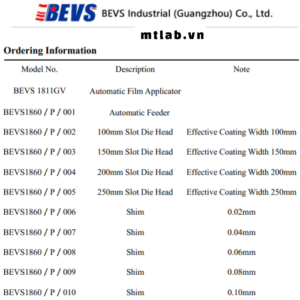 Máy tạo lớp phủ khe BEVS1860 Slot Die Coater
