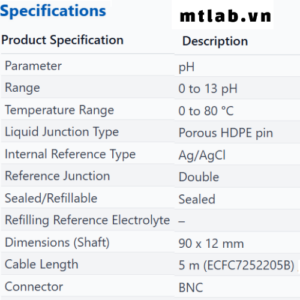 Đầu dò pH ECFC7252205B Eutech
