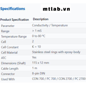 Đầu dò Độ dẫn điện 93X546102 Eutech