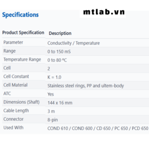 Đầu dò độ dẫn điện CONSEN9103J Eutech