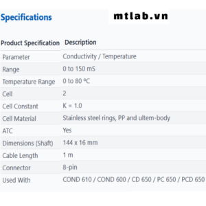 Đầu dò độ dẫn điện CONSEN91J Eutech