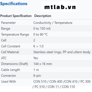 Đầu dò độ dẫn điện CONSEN91W Eutech