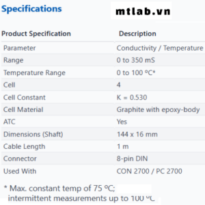 Đầu dò độ dẫn điện CONSEN9201D Eutech