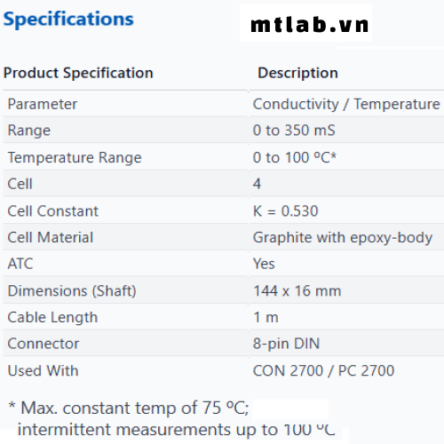 Đầu dò độ dẫn điện CONSEN9203J Eutech