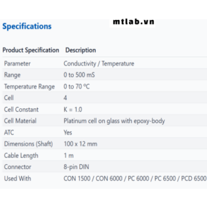 Đầu dò Độ dẫn điện EC620165 Eutech