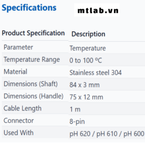 Đầu dò đo nhiệt độ ECPHWPTEM01J Eutech