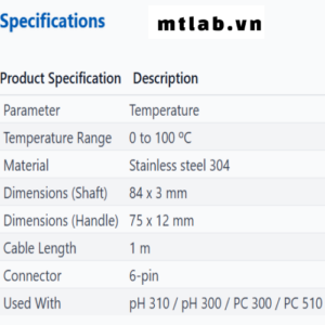 Đầu dò đo nhiệt độ PHWPTEM01W Eutech