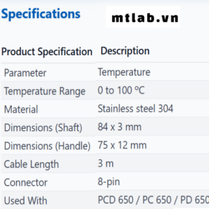 Đầu dò đo nhiệt độ PHWPTEM03J Eutech