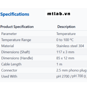 Đầu dò đo nhiệt độ PH5TEMB01P Eutech
