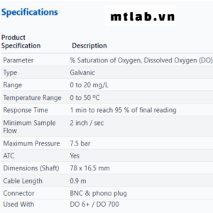 Đầu dò đo Oxy hòa tan DO6HANDY Eutech