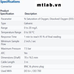 Đầu dò đo Oxy hòa tan DO6HANDY3M Eutech