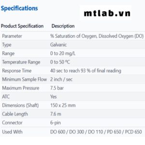 Đầu dò đo oxy hòa tan ECDO6HANDY8M Eutech