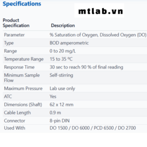 Đầu đo Oxy hòa tan có cánh khuấy EC620SSP Eutech