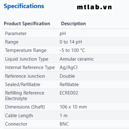 Đầu dò pH EC620185 Eutech