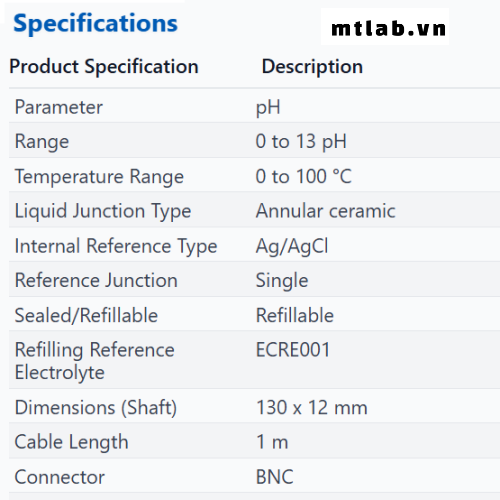 Đầu dò pH ECFG7350401B Eutech