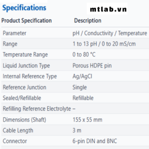 Đầu dò pH ECCOMBI03BW Eutech