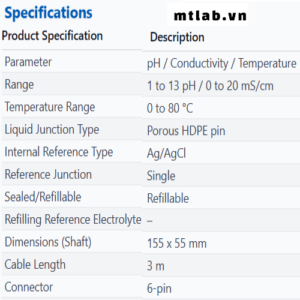 Đầu dò pH ECCOMBI03M Eutech