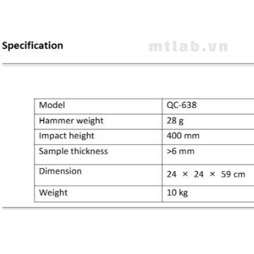 Máy đo độ hồi phục va đập thẳng đứng QC-638